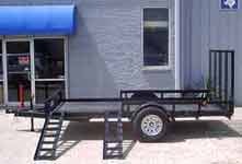 Double ATV trailer ramps down